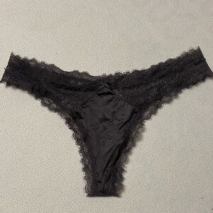 Elegant Black Lace Trim Panties